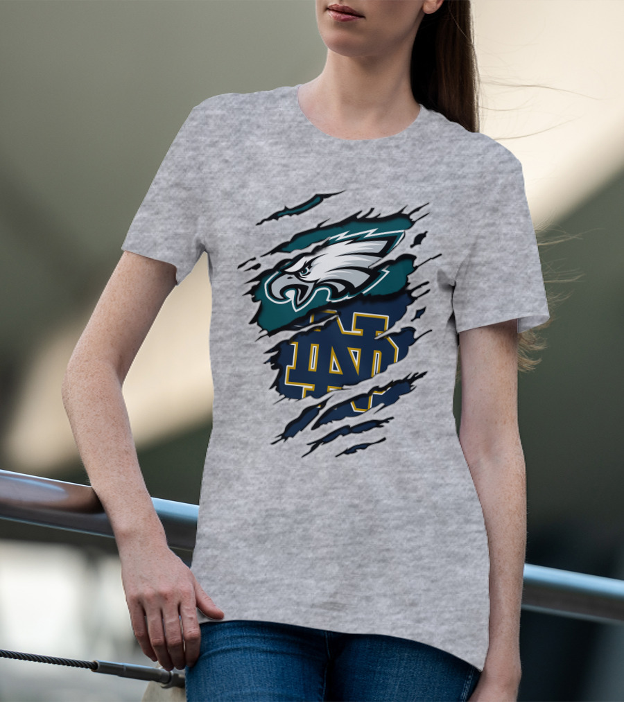 Philadelphia Eagles Notre Dame Fighting Irish Fan Spirit T-Shirt