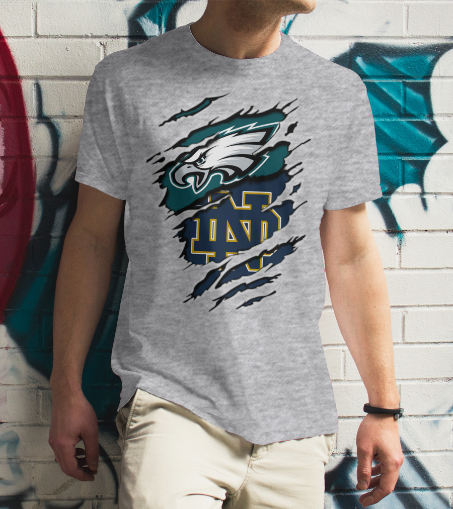 Philadelphia Eagles Notre Dame Fighting Irish Fan Spirit T-Shirt