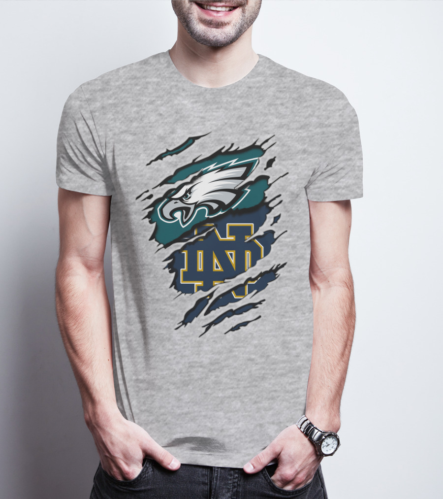 Philadelphia Eagles Notre Dame Fighting Irish Fan Spirit T-Shirt
