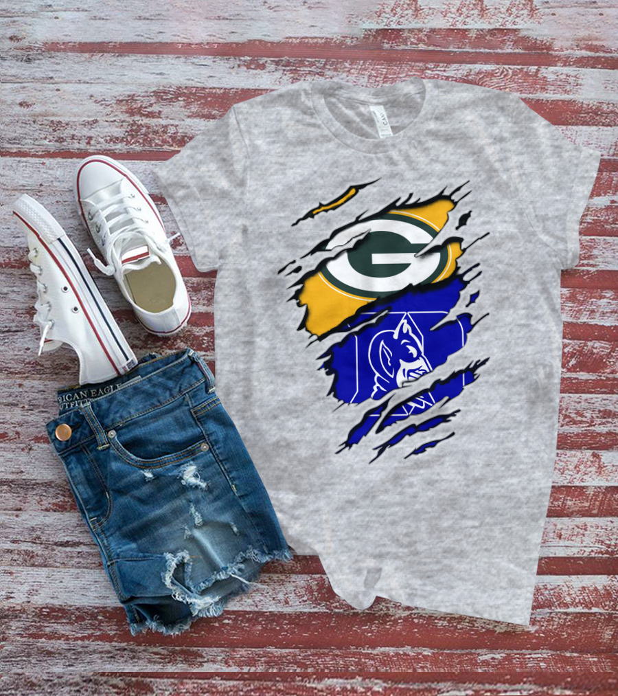 Green Bay Packers Duke Blue Devils Fusion T-Shirt