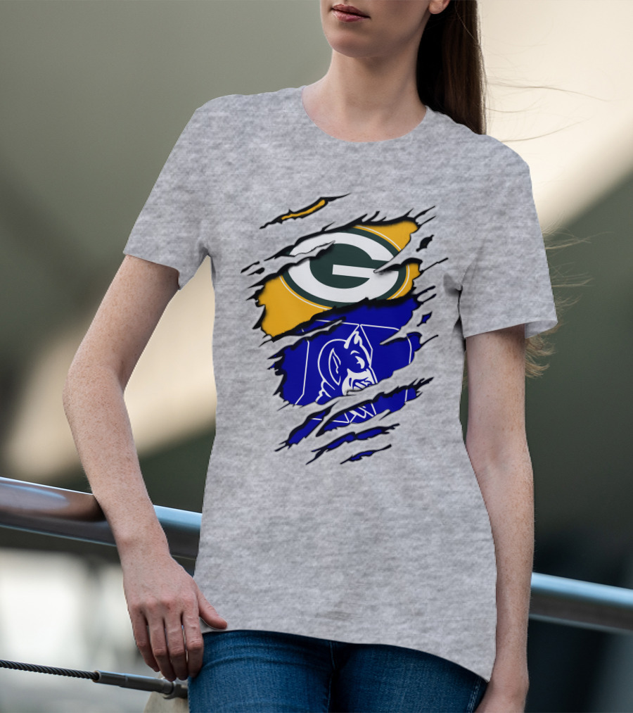 Green Bay Packers Duke Blue Devils Fusion T-Shirt