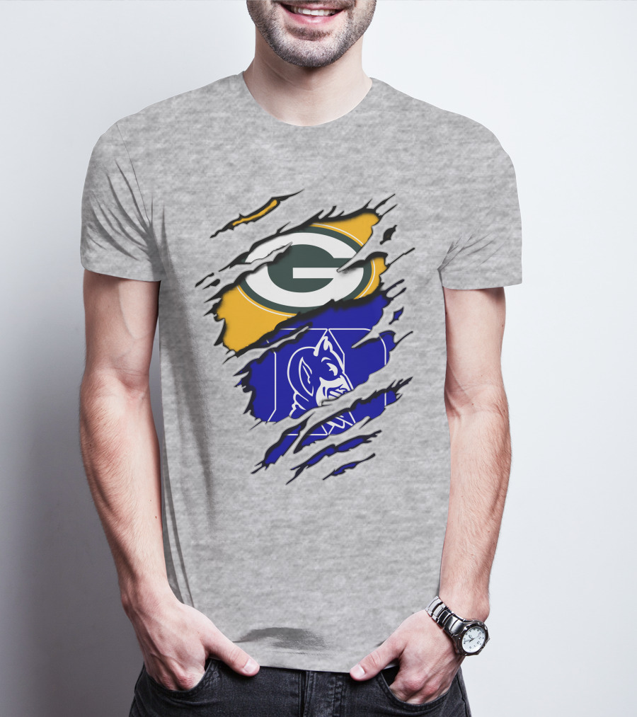 Green Bay Packers Duke Blue Devils Fusion T-Shirt