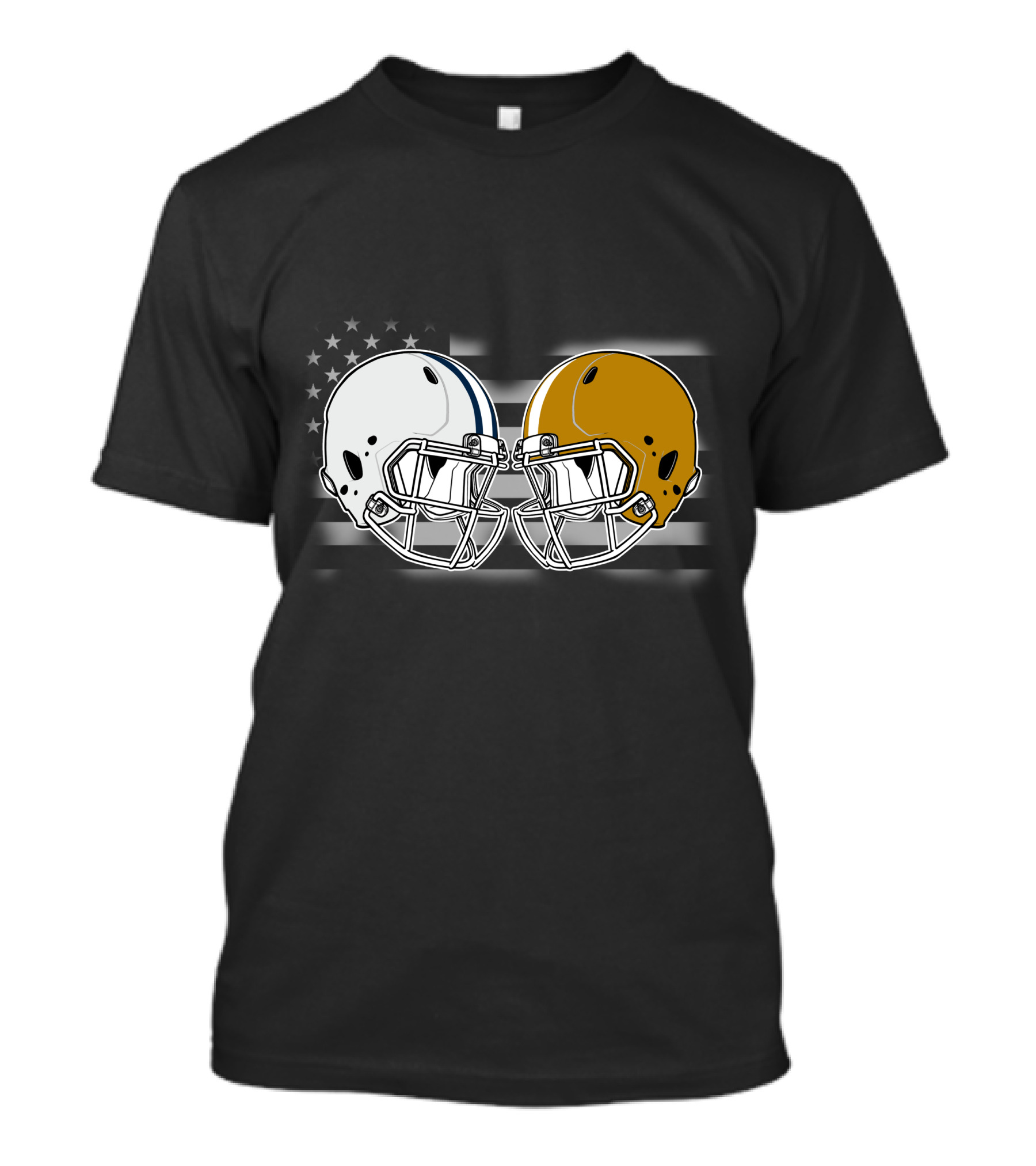 Co Bay Football Helmets American Flag Stars Stripes T-Shirt