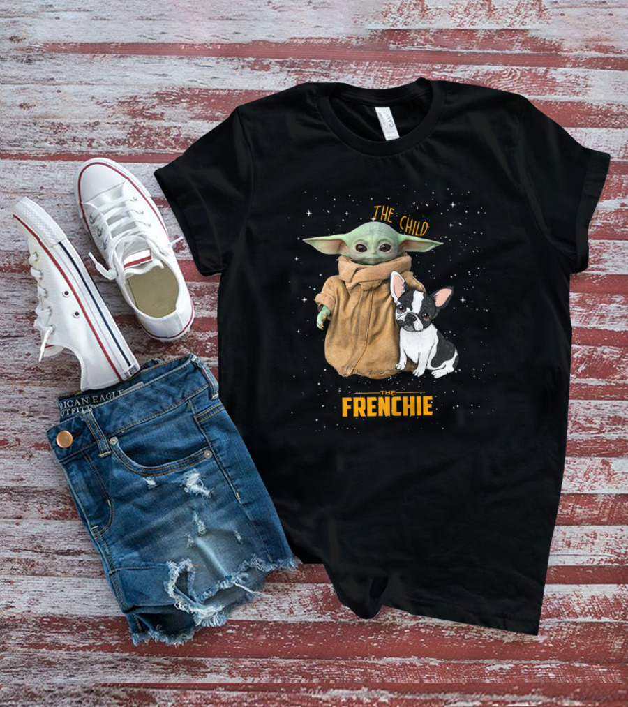 The Child Baby Yoda And Frenchie Star Wars T-Shirt