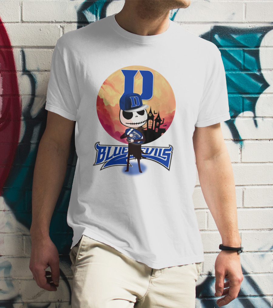 Duke Blue Devils Skeleton Halloween Scene T-Shirt