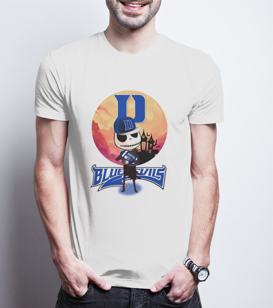 Duke Blue Devils Skeleton Halloween Scene T-Shirt