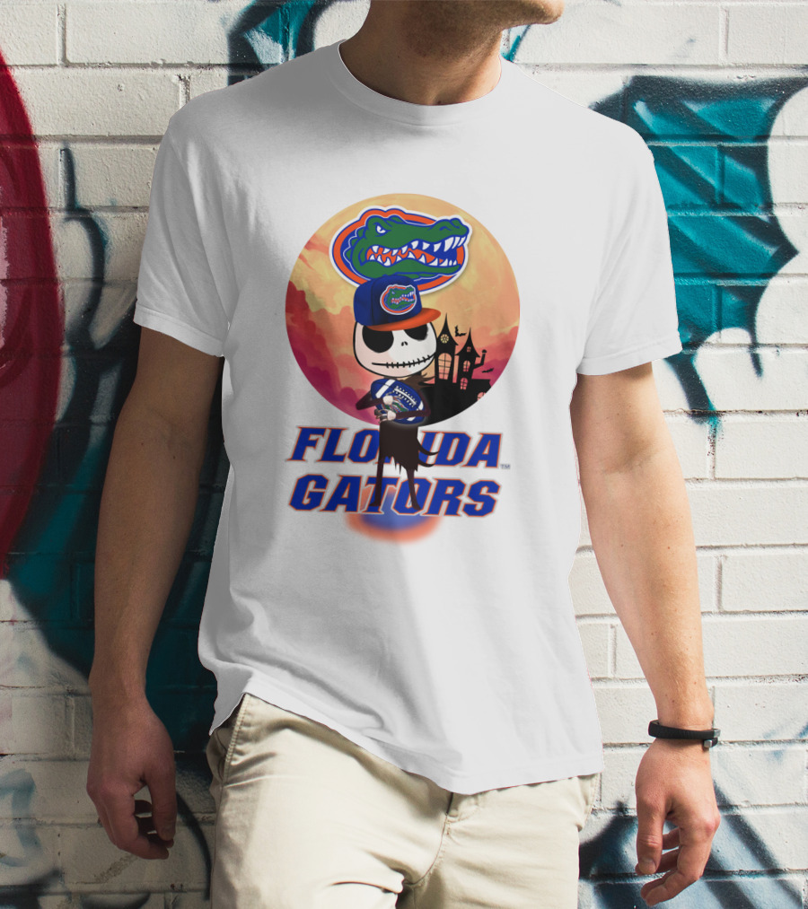 Florida Gators Jack Skellington Sunset Scene T-Shirt