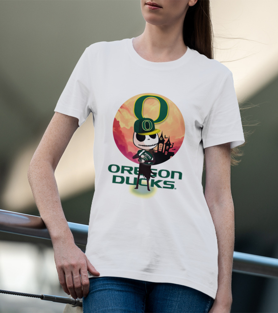 Oregon Ducks Halloween Skeleton O T-Shirt