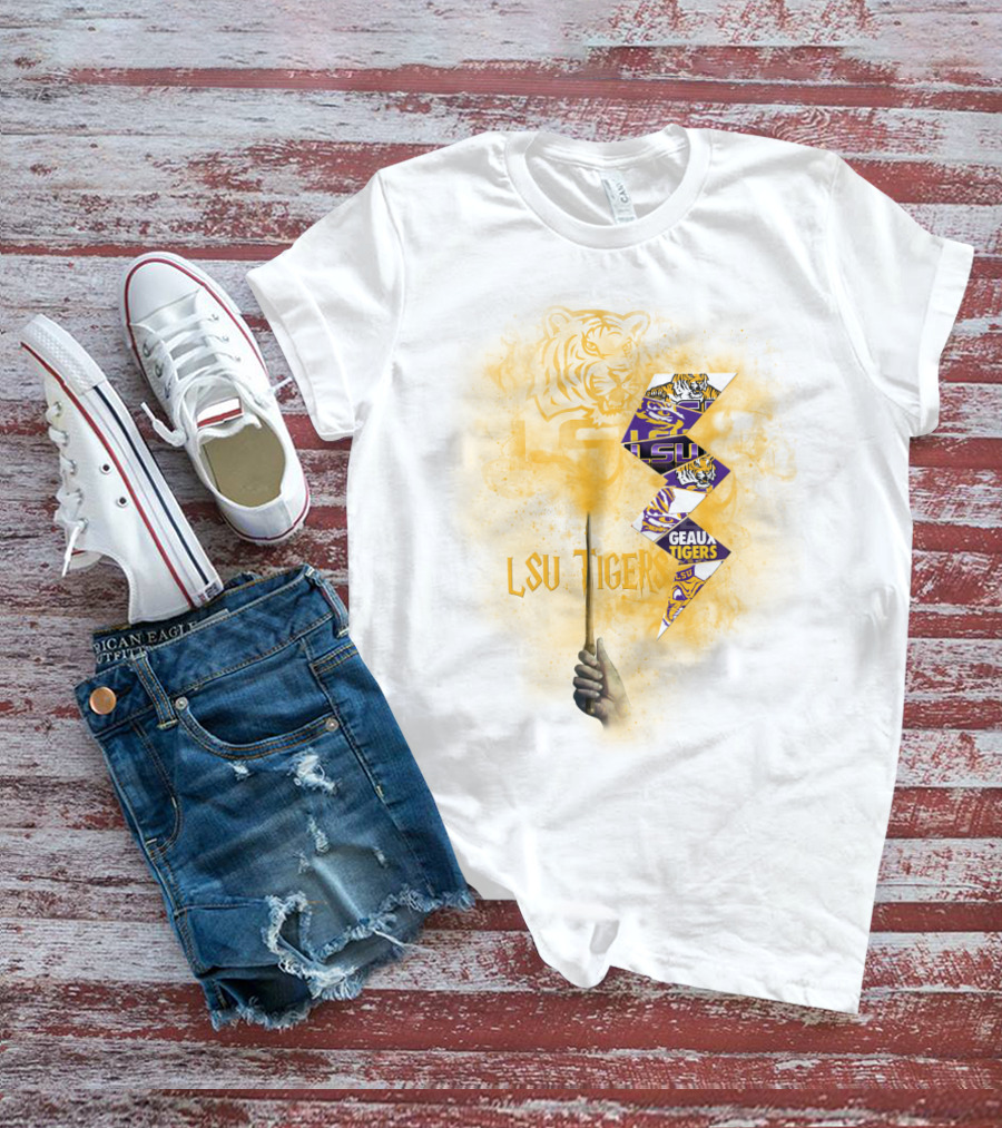 Lsu Tigers Geaux Tigers Lightning Wand T-Shirt