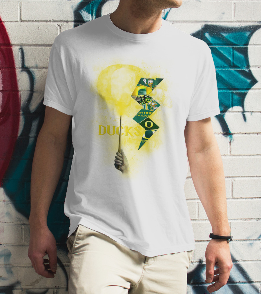 Oregon Ducks Lightning Bolt Logo Collage T-Shirt
