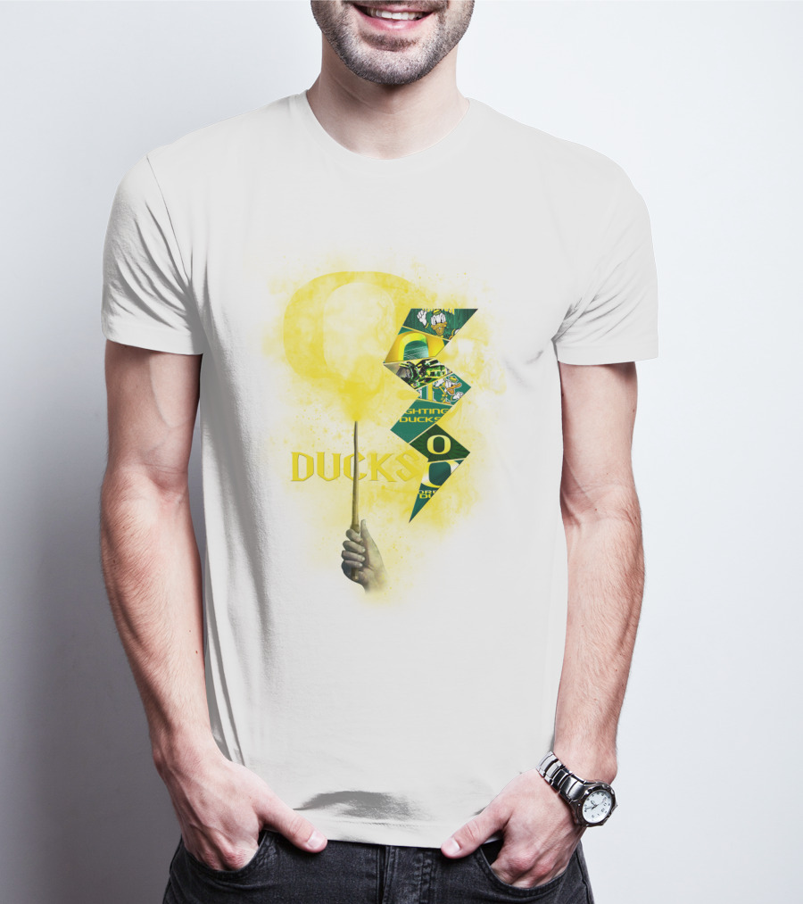 Oregon Ducks Lightning Bolt Logo Collage T-Shirt