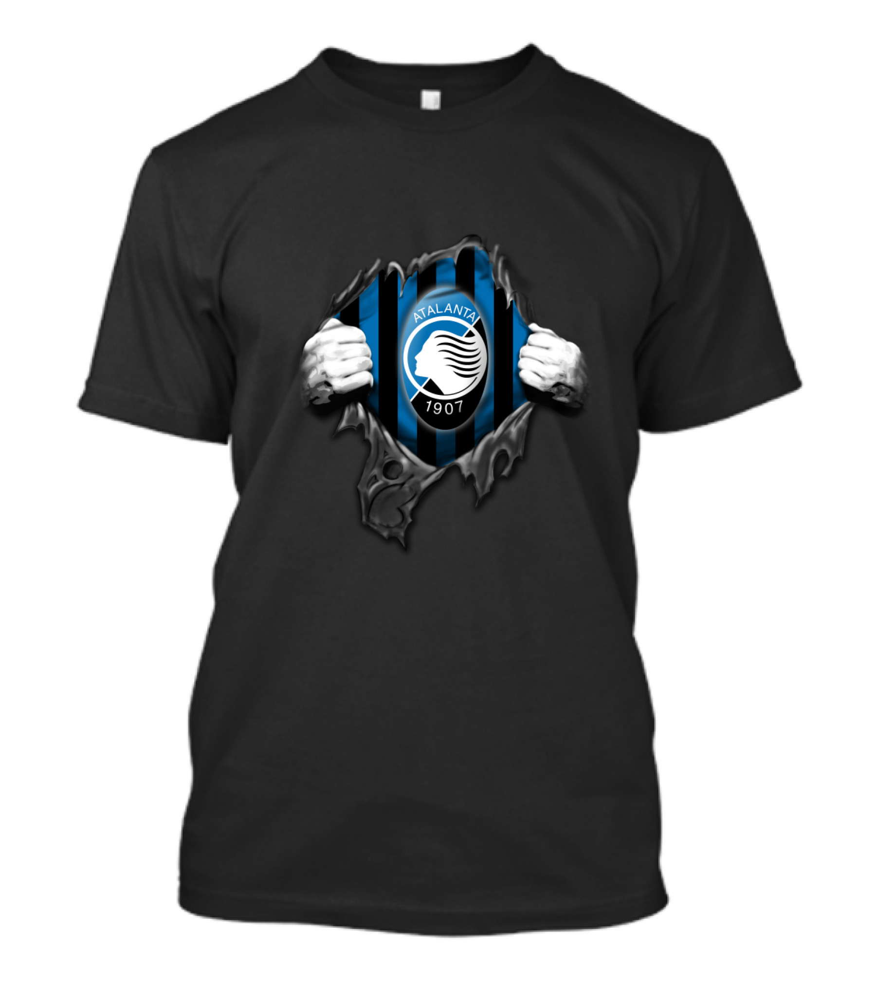Atalanta 1907 Black And Blue Stripes T-Shirt