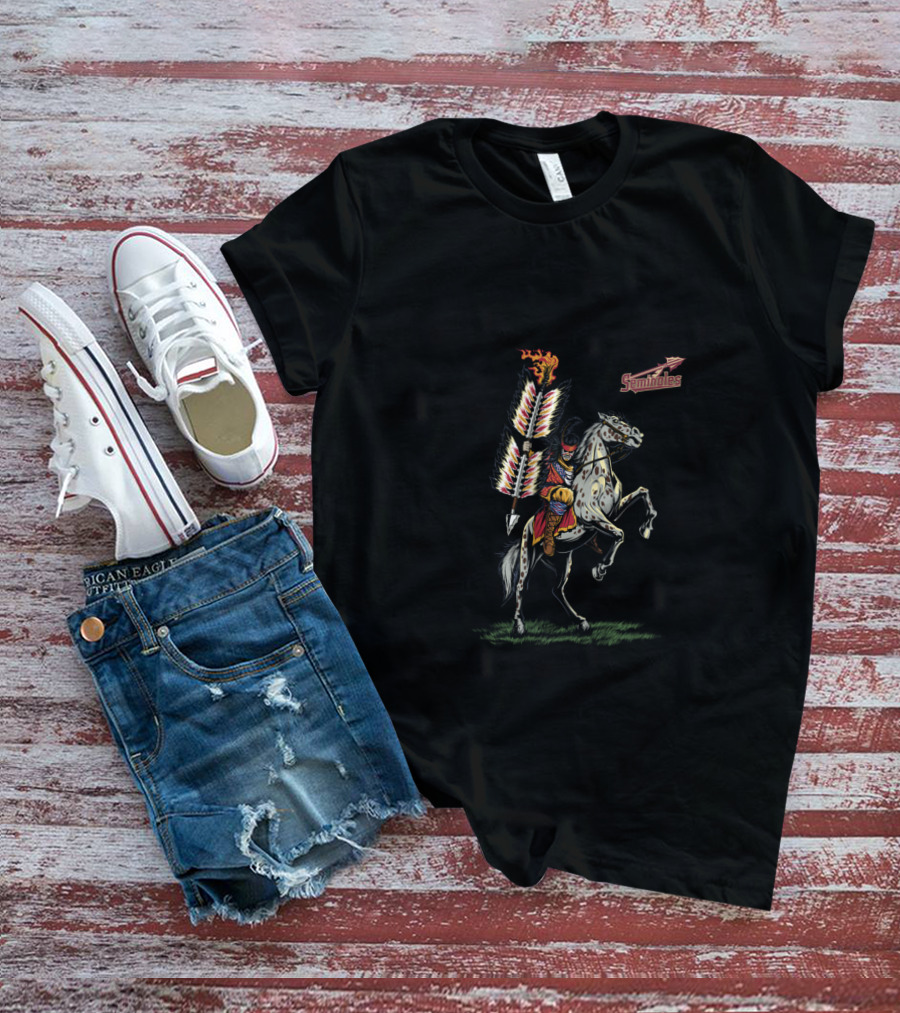 Chtnc2002 Seminoles Tribal Warrior On Horse With Flaming Spear T-Shirt
