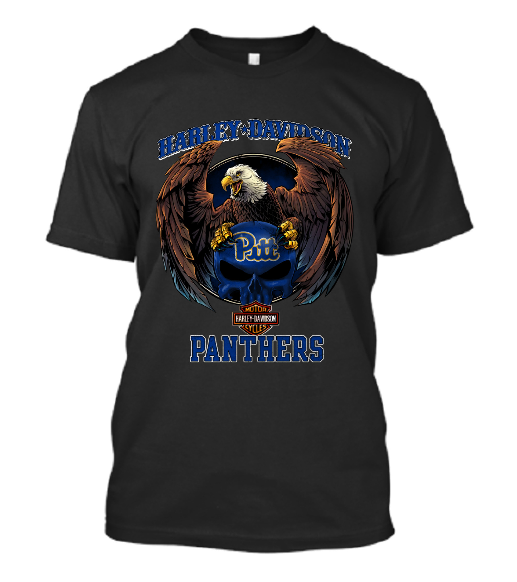 Harley Davidson Motor Cycles Pitt Panthers Eagle T-Shirt