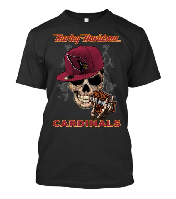 Harley Davidson Skull Arizona Cardinals Hat T-Shirt