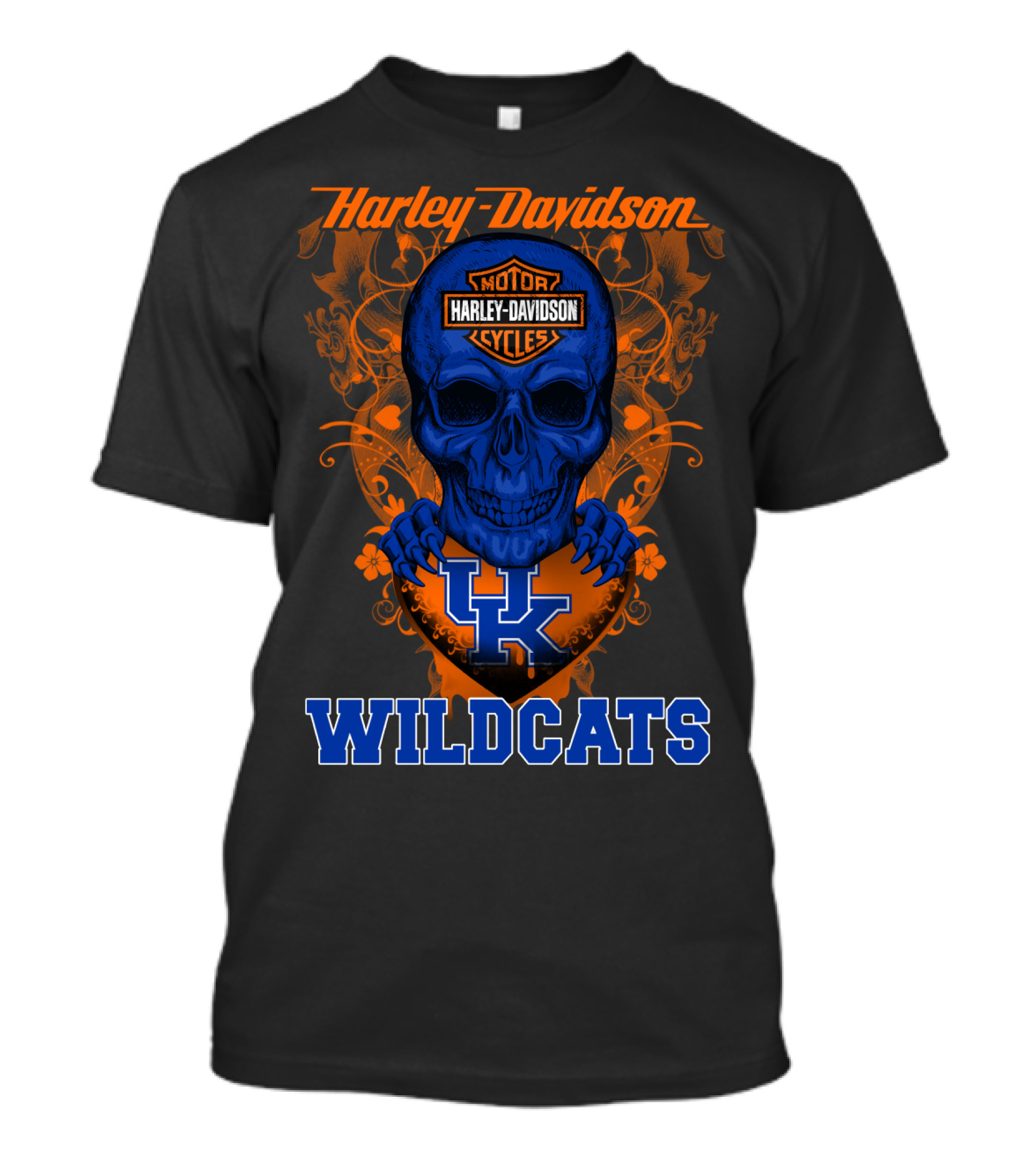 Harley Davidson Kentucky Wildcats Skull Motorcycle Cycles T-Shirt