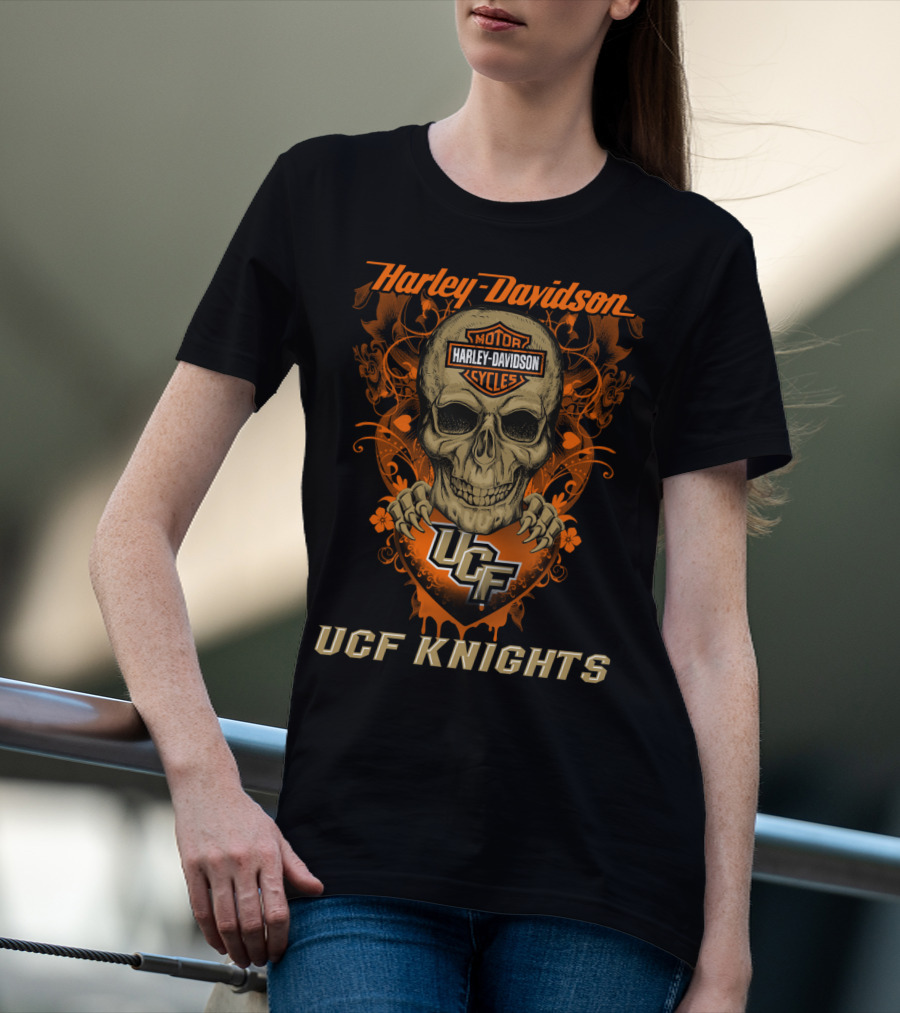 Harley Davidson Ucf Knights Skull T-Shirt