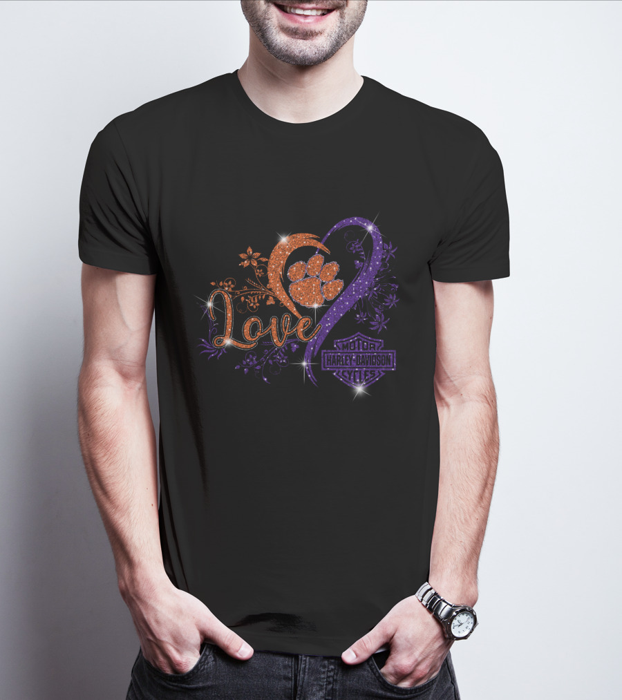 Love Clemson Tigers Harley Davidson T-Shirt