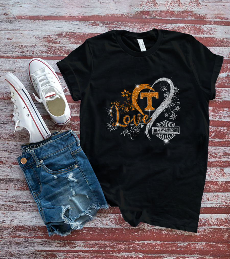Love Tennessee Volunteers Harley Davidson Motorcycles T-Shirt