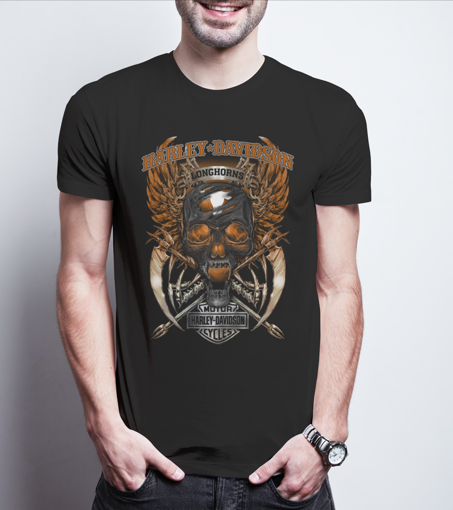 Harley Davidson Longhorns Motor Cycles T-Shirt