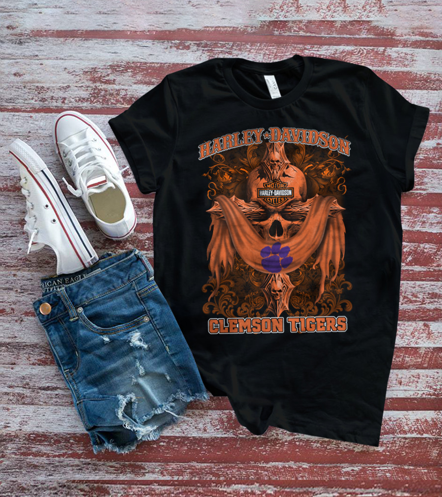 Harley Davidson Motor Cycles Clemson Tigers T-Shirt