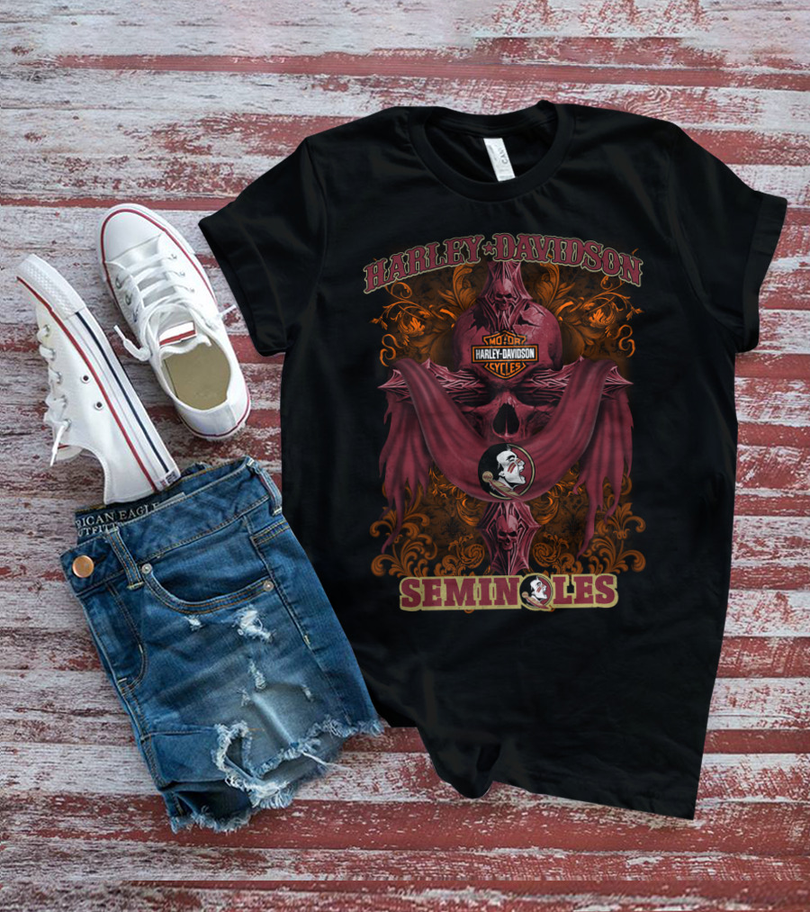 Harley Davidson Florida State Seminoles Motorcycle Cycles T-Shirt