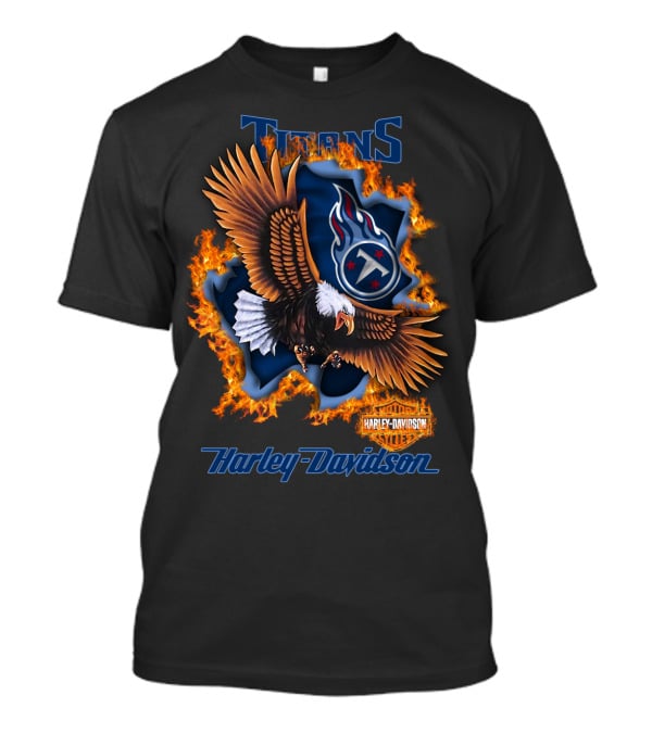 Tennessee Titans Harley Davidson Fire Eagle Nfl 84 T-Shirt