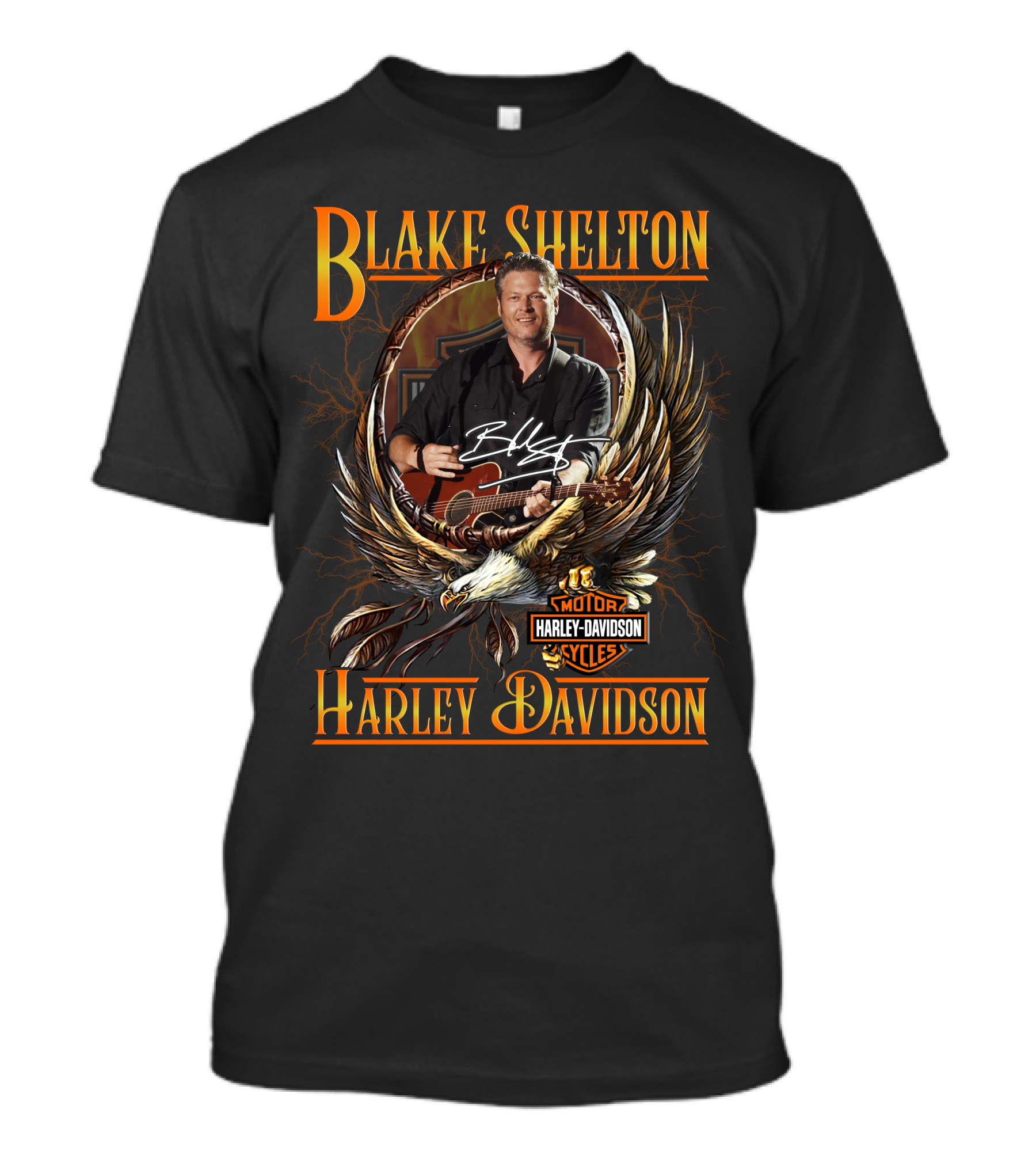 Blake Shelton Harley Davidson Motor Cycles T-Shirt