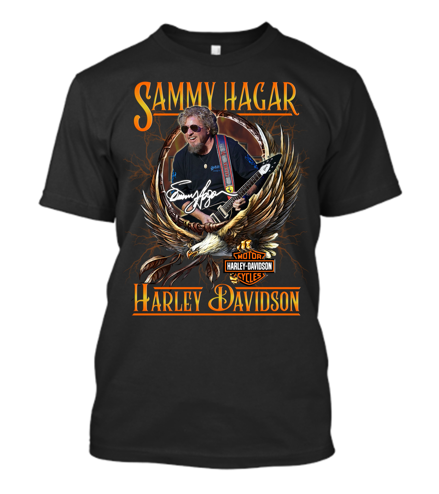 Sammy Hagar Harley Davidson Motor Cycles Eagle Guitar T-Shirt