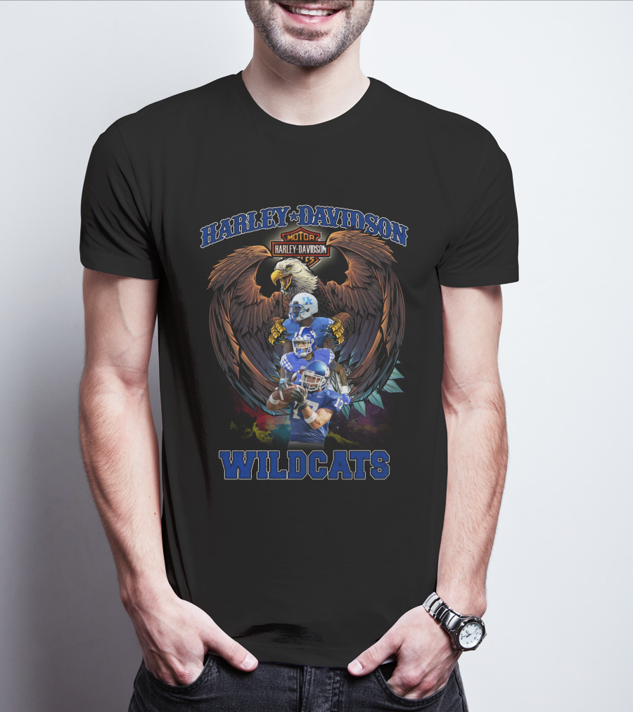 Harley Davidson Motor Eagle Kentucky Wildcats Football T-Shirt