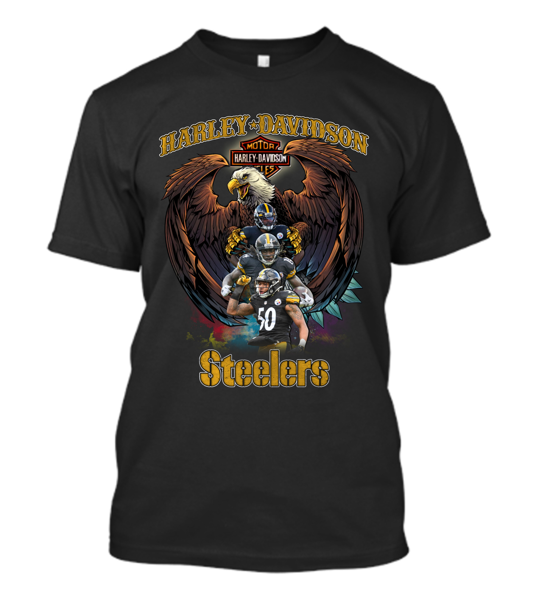Harley Davidson Motor Cycles Eagle Pittsburgh Steelers T-Shirt