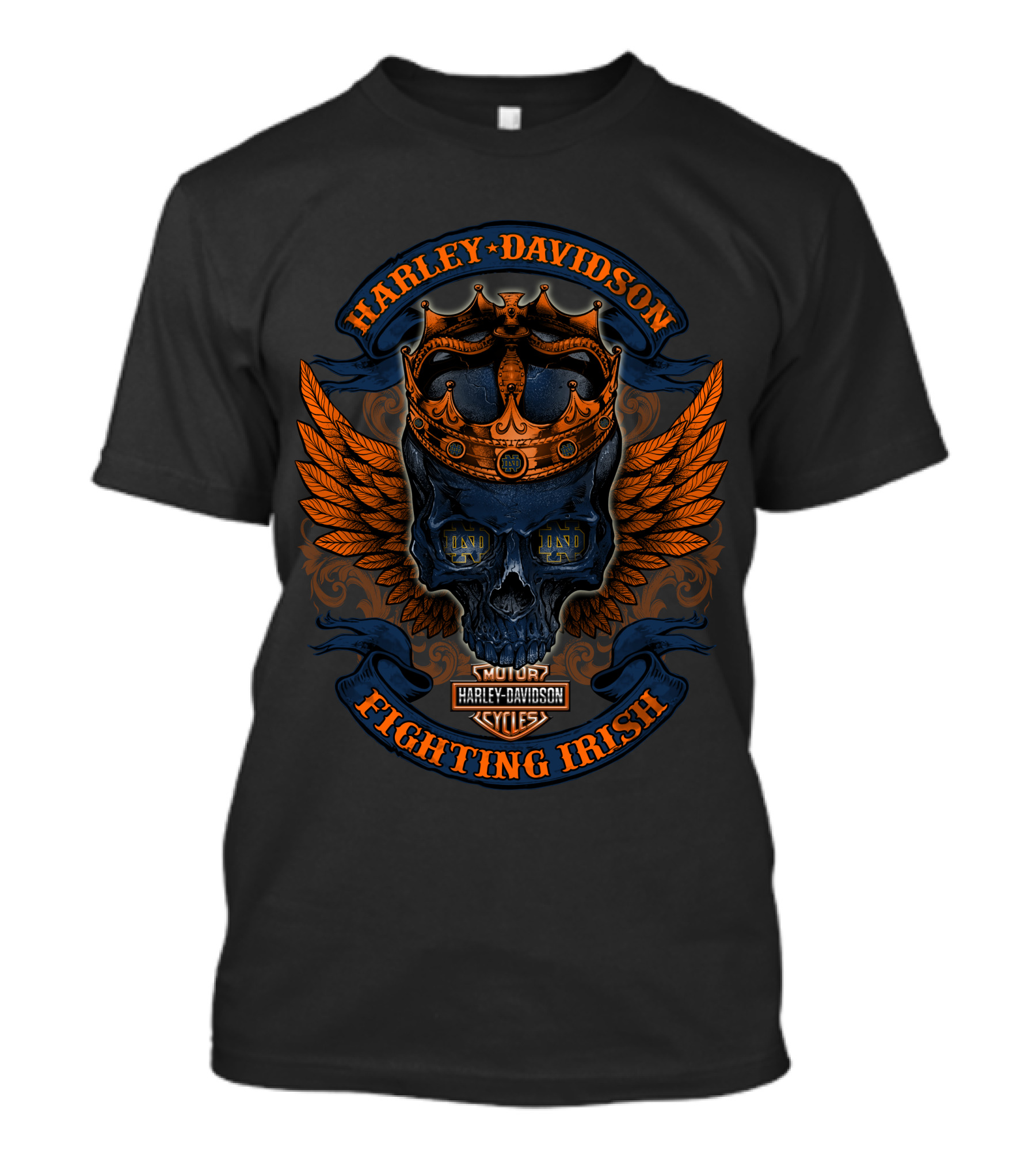 Harley Davidson Fighting Irish Winged Skull Crown Cycles T-Shirt