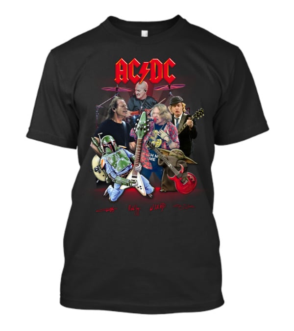 Ac Dc Star Wars Crossover Featuring Boba Fett And Grogu T-Shirt