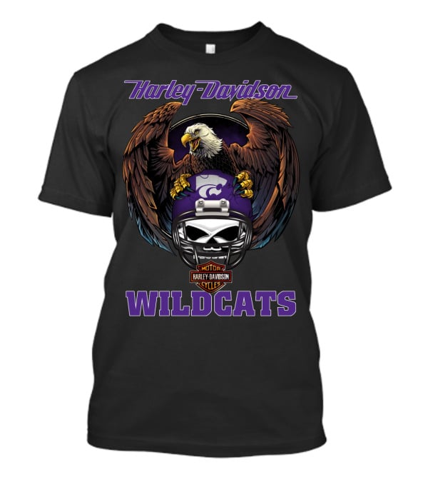 Harley Davidson Wildcats Motorcycle Cycles Eagle Helmet T-Shirt