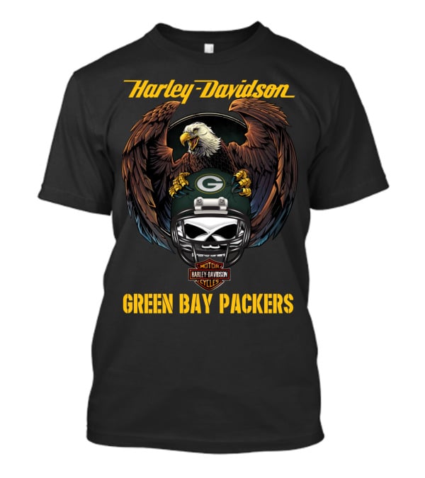 Harley Davidson Green Bay Packers Nfl Eagles Gbp T-Shirt