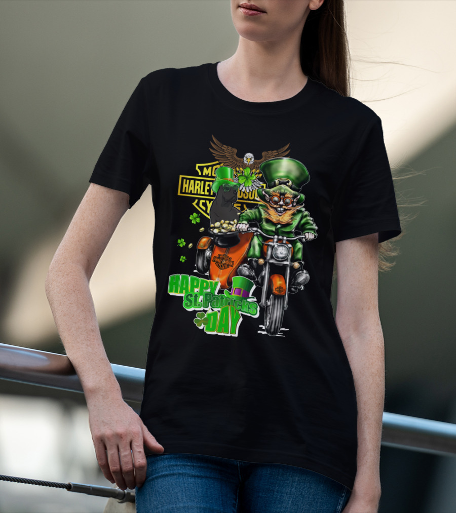 Harley Davidson Motorcycles Happy St. Patricks Day Cane Corso T-Shirt