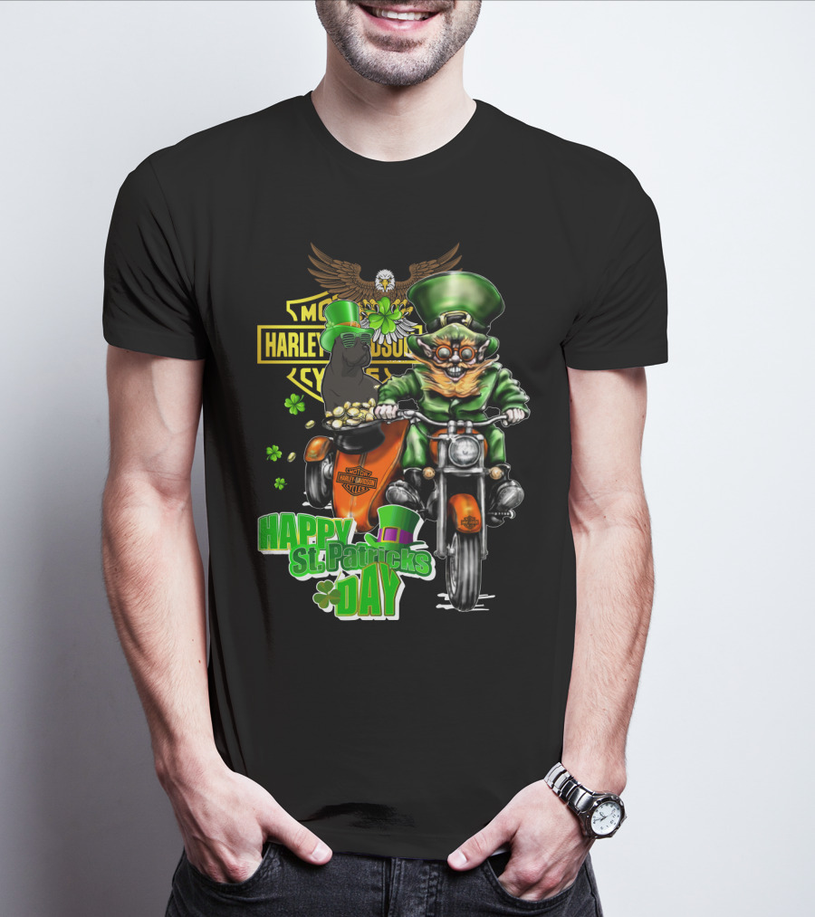 Harley Davidson Motorcycles Happy St. Patricks Day Cane Corso T-Shirt