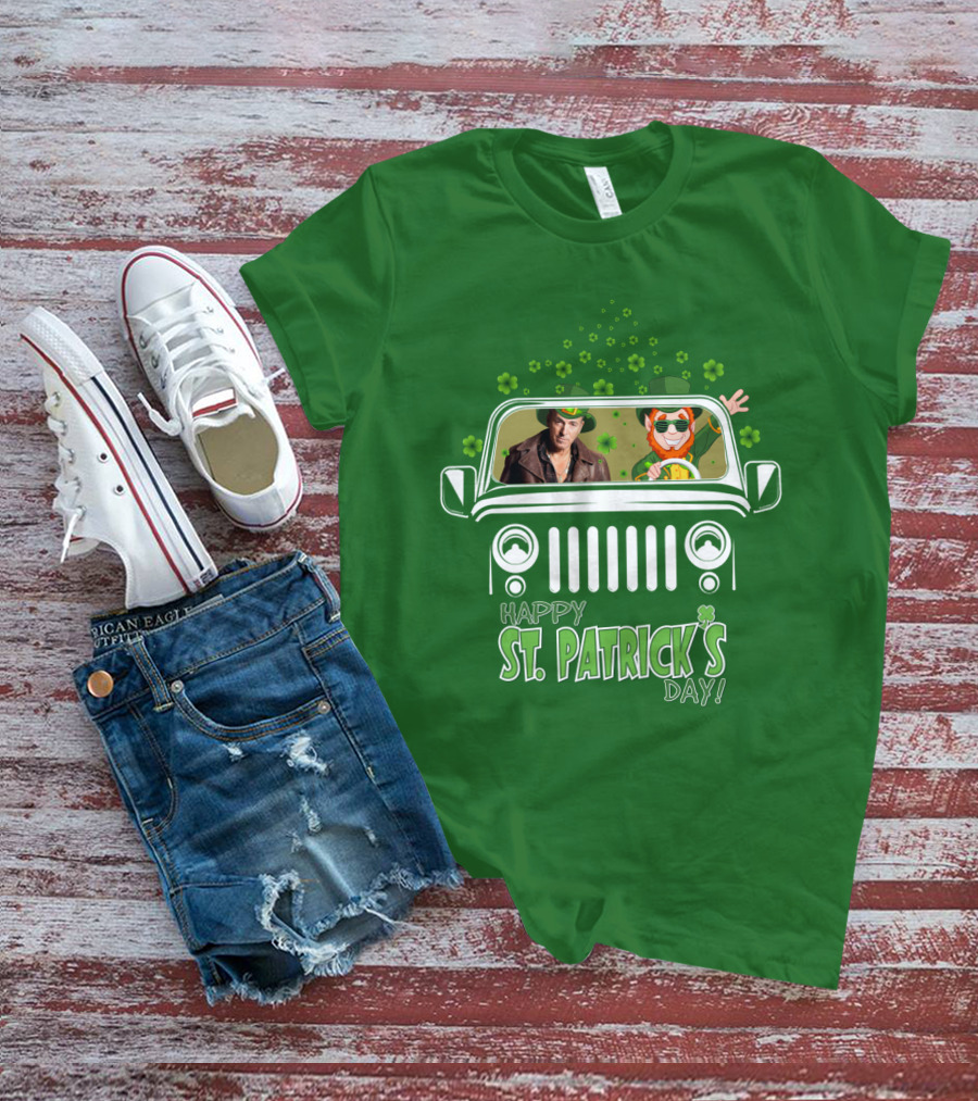 Happy St. Patrick's Day Bruce Springsteen Jeep Shamrock T-Shirt
