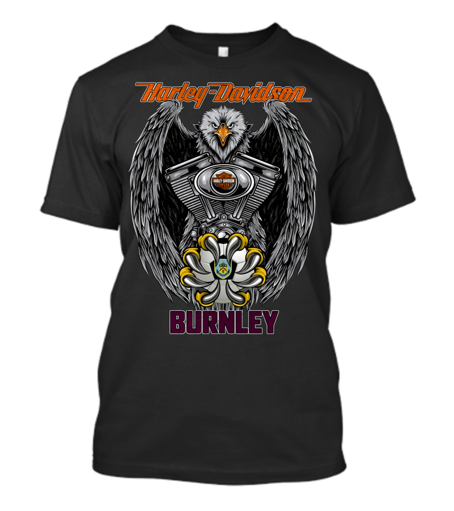 Harley Davidson Eagle Engine Crest Burnley T-Shirt