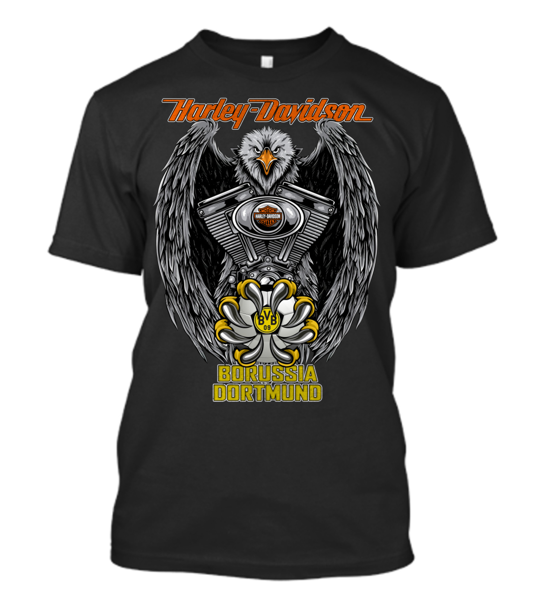 Harley Davidson Eagle Borussia Dortmund Bvb T-Shirt