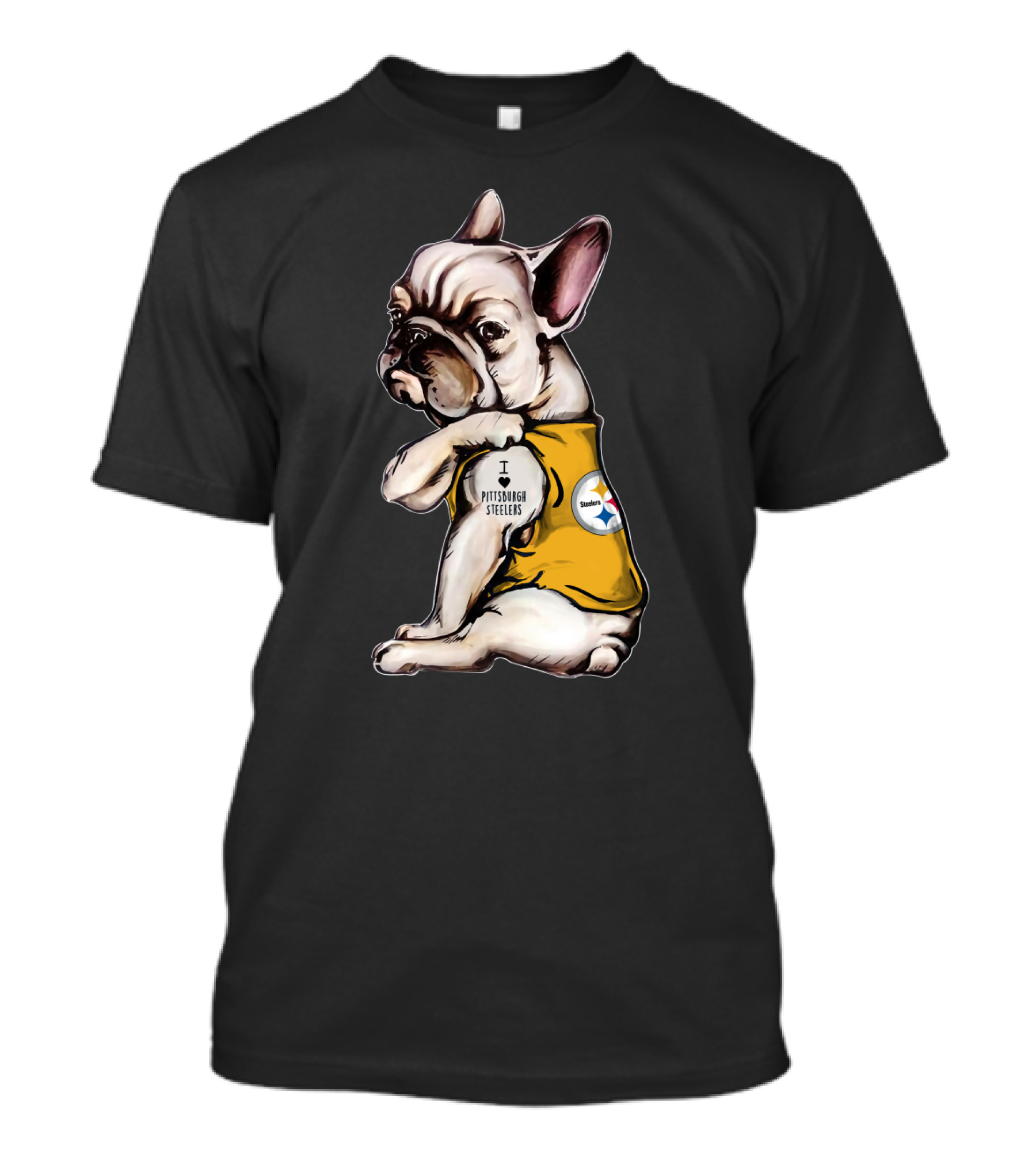 I Love Pittsburgh Steelers Bulldog Hta 20 T-Shirt