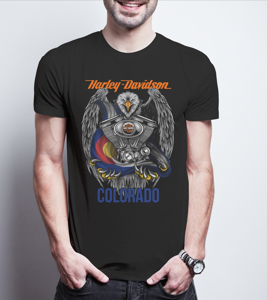 Harley Davidson Colorado Eagle Engine T-Shirt