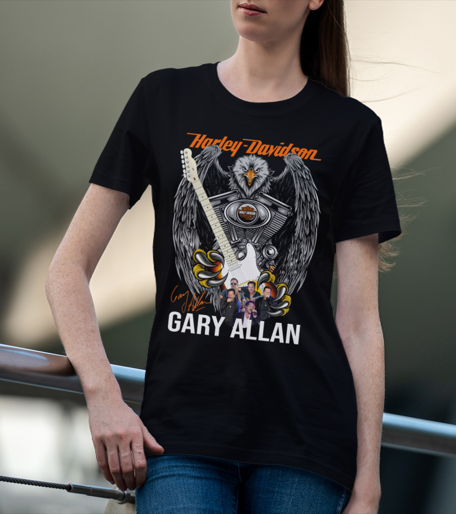 Harley Davidson 1903 Eagle Engine Guitar Gary Allan T-Shirt