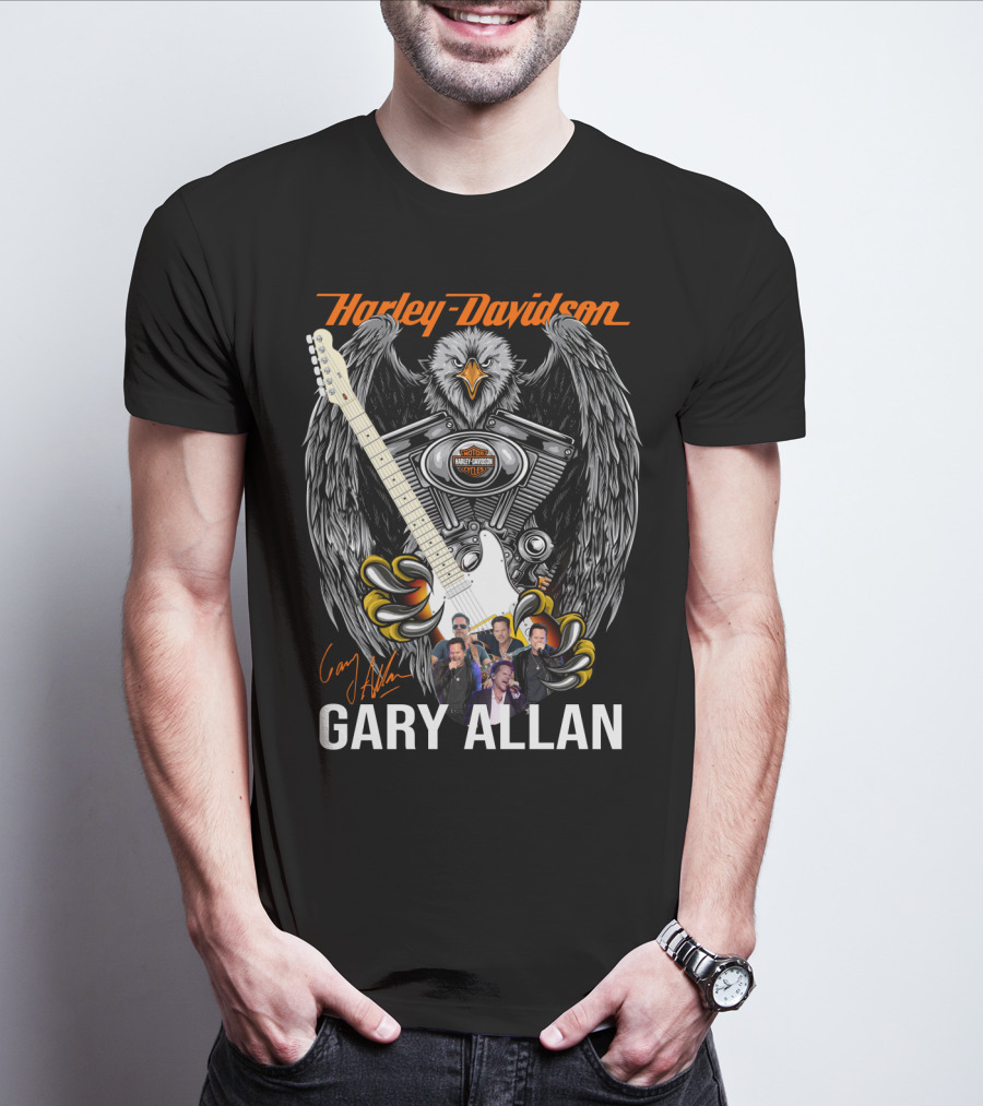 Harley Davidson 1903 Eagle Engine Guitar Gary Allan T-Shirt