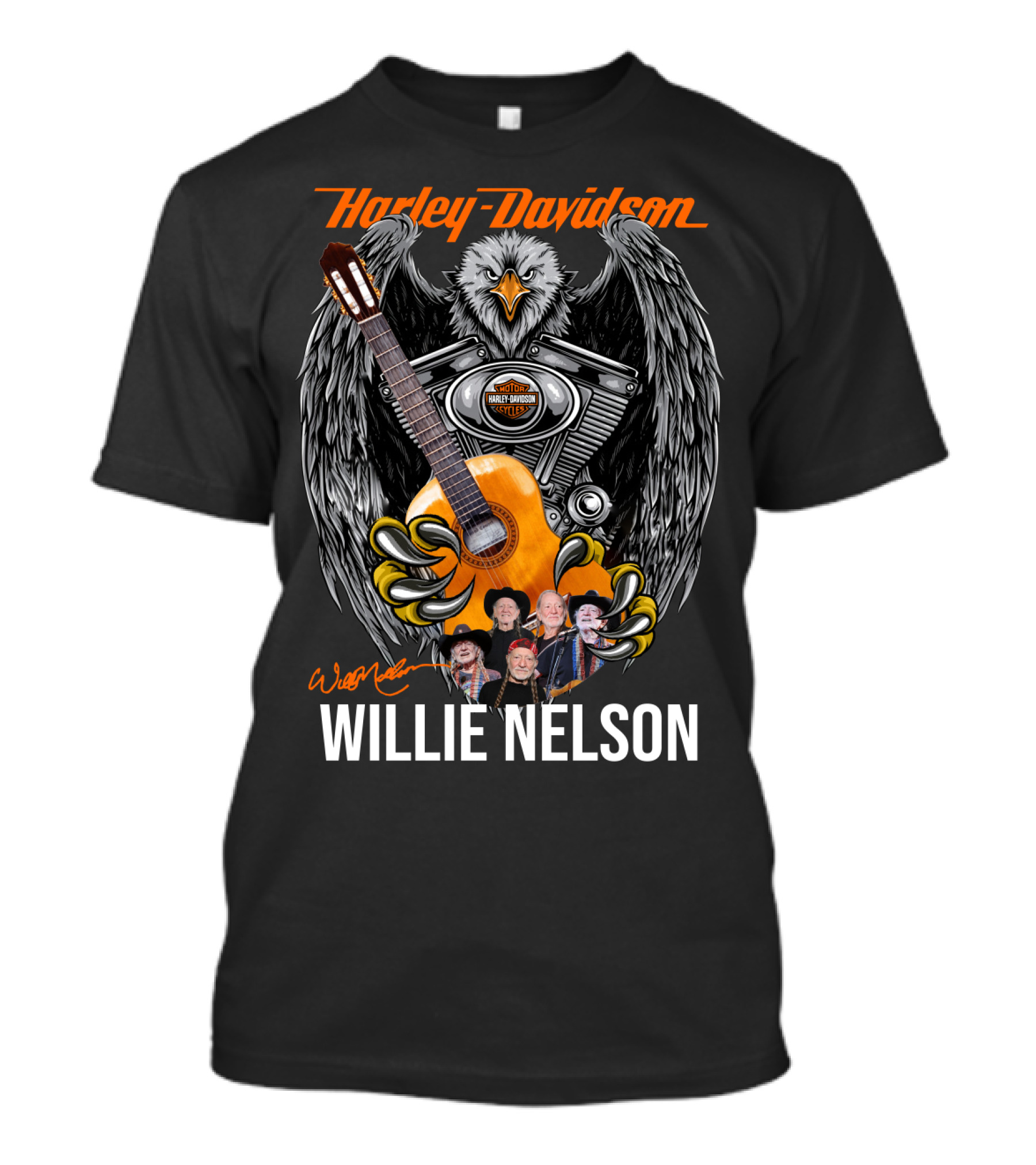 Harley Davidson Willie Nelson Guitar Eagle T-Shirt