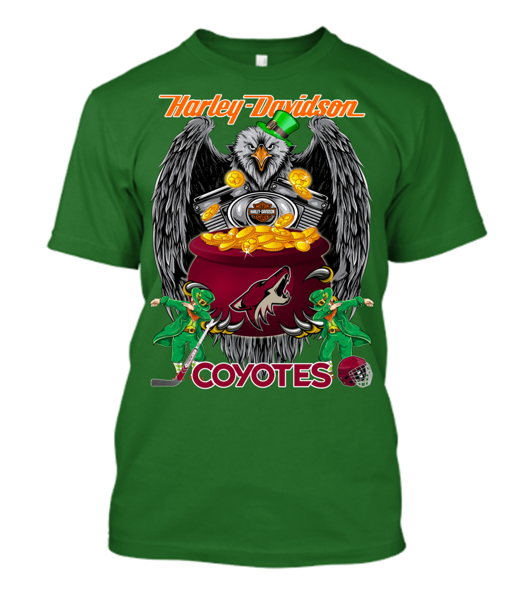 Harley Davidson Coyotes Nhl Arizona St. Patrick's Day T-Shirt