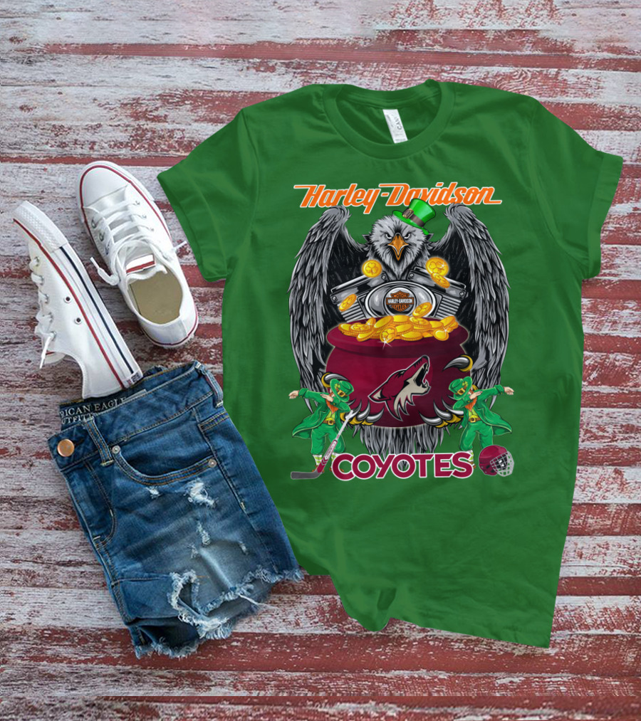 Harley Davidson Coyotes Nhl Arizona St. Patrick's Day T-Shirt