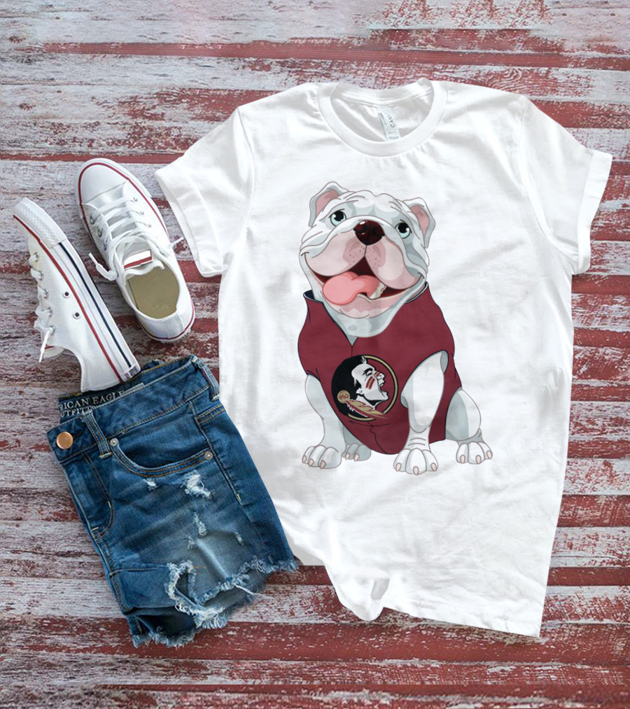 Florida State Seminoles Bulldog Mascot Wearing Team T-Shirt
