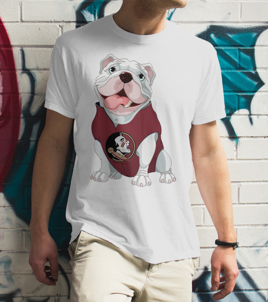Florida State Seminoles Bulldog Mascot Wearing Team T-Shirt