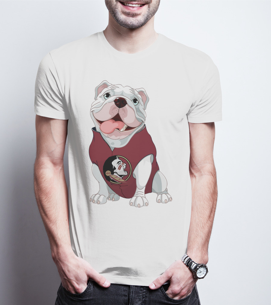 Florida State Seminoles Bulldog Mascot Wearing Team T-Shirt